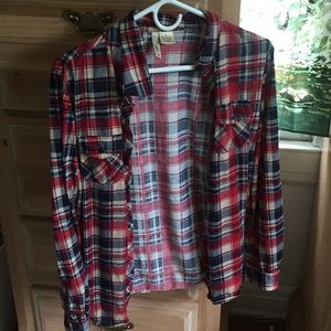 Medium Red and Navy Bella D women’s flannel